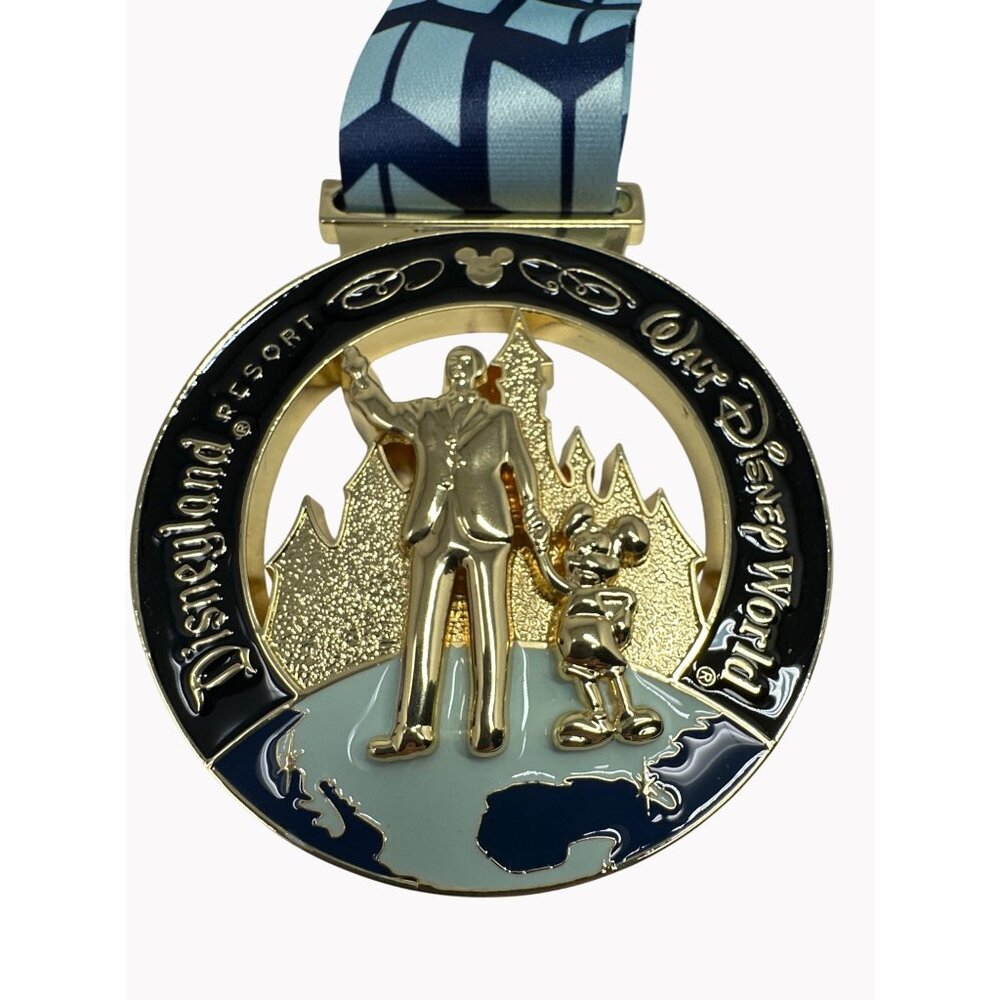 Walt Disney Coast To Coast Race Challenge Gold Medal With Satin Ribbon